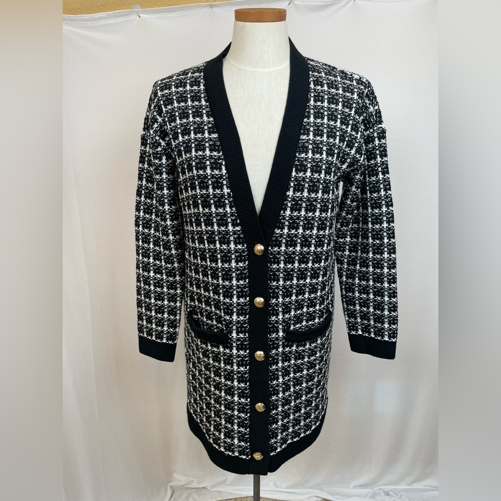 Talbots pure merino wool V neck button up cardigan size Petite medium
